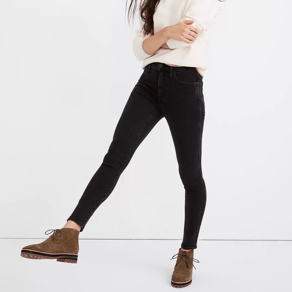 Madewell 10” High-Rise Skinny Jeans in Starkey Wash Black 26